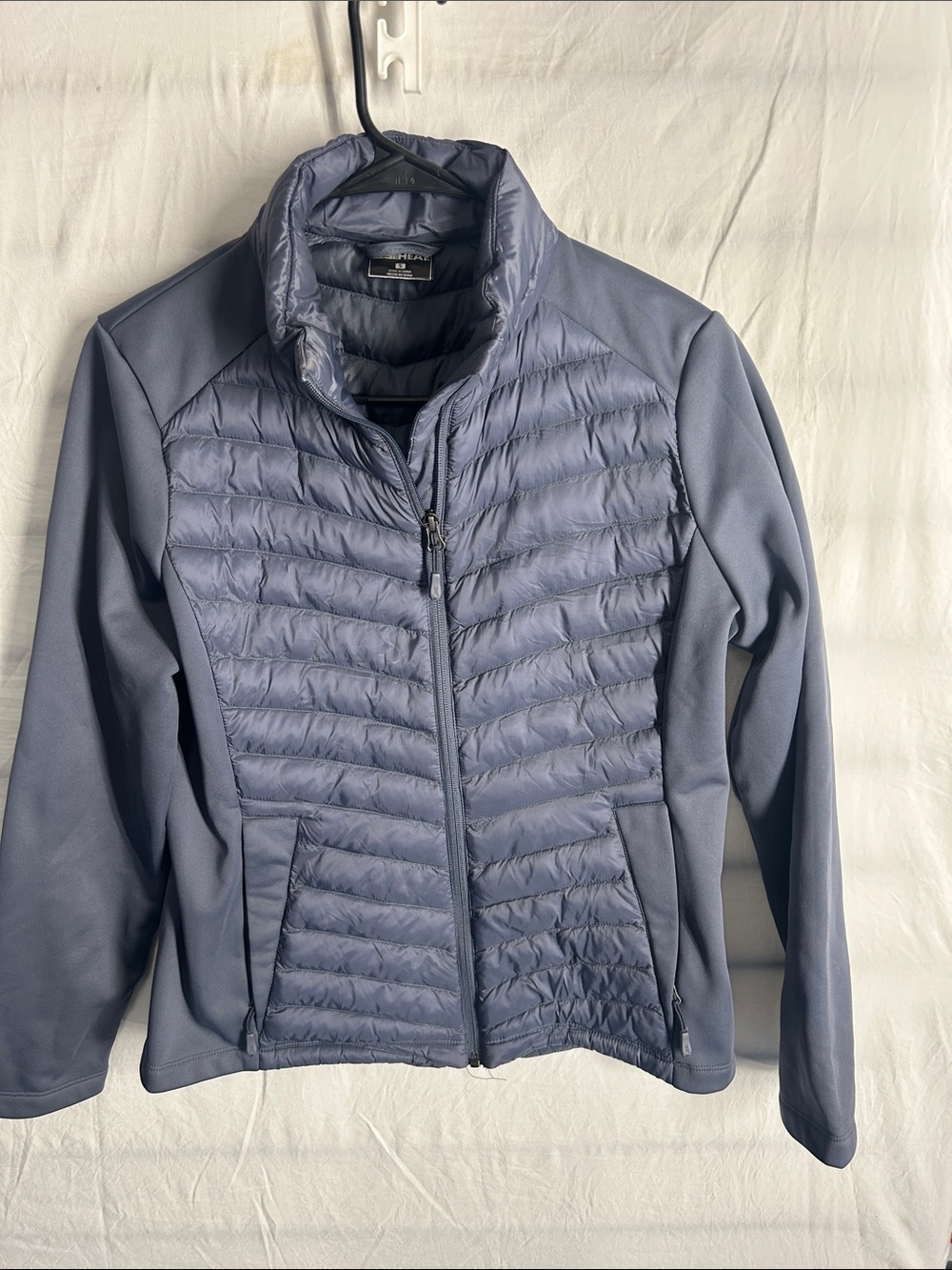 32 Degrees Women's Quilted Hybrid Puffer Jacket - Slate Blue